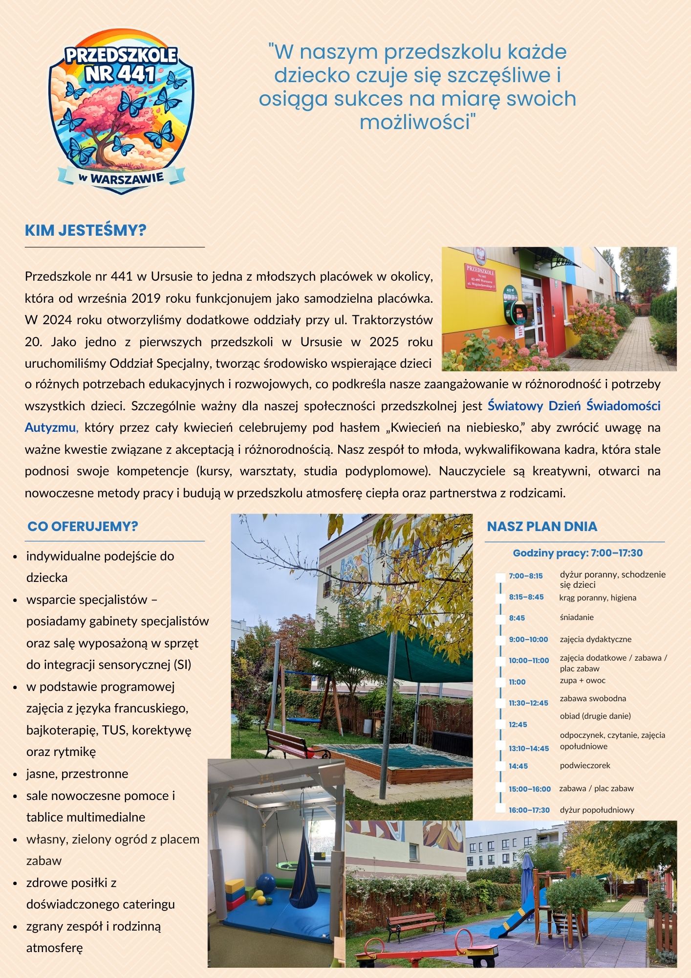 Zdjęcie informacji o przedszkolu na dzień otwarty