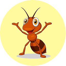 logo grupy mróweczki - machająca mrówka